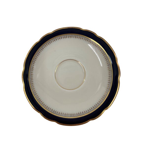 KPM Germany Vintage Porcelain Teacup  Saucer Set Gold Trim And Navy Accent - Picture 4 of 9